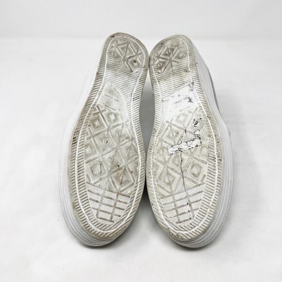[Joshua Sanders] Gray Navy NY Felt Embroidered Slip On Platform Sneakers Size 10 - Picture 10 of 12